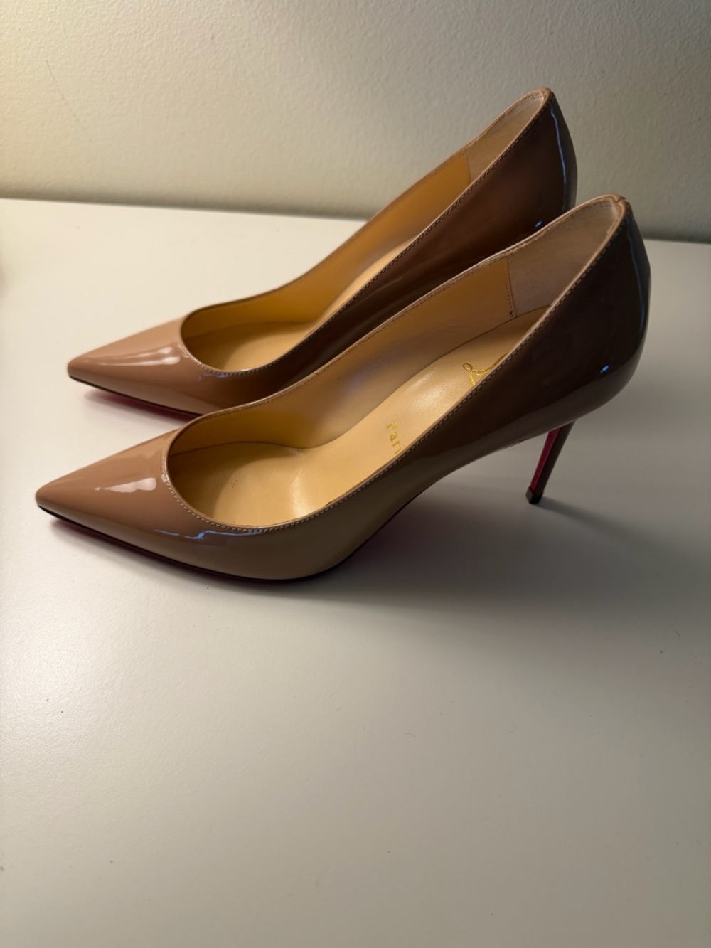 Christian Louboutin Décolleté 554 Nude Patent Pumps | 85mm | EU 37.5 (7.5) NEW - Picture 5 of 7